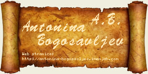 Antonina Bogosavljev vizit kartica